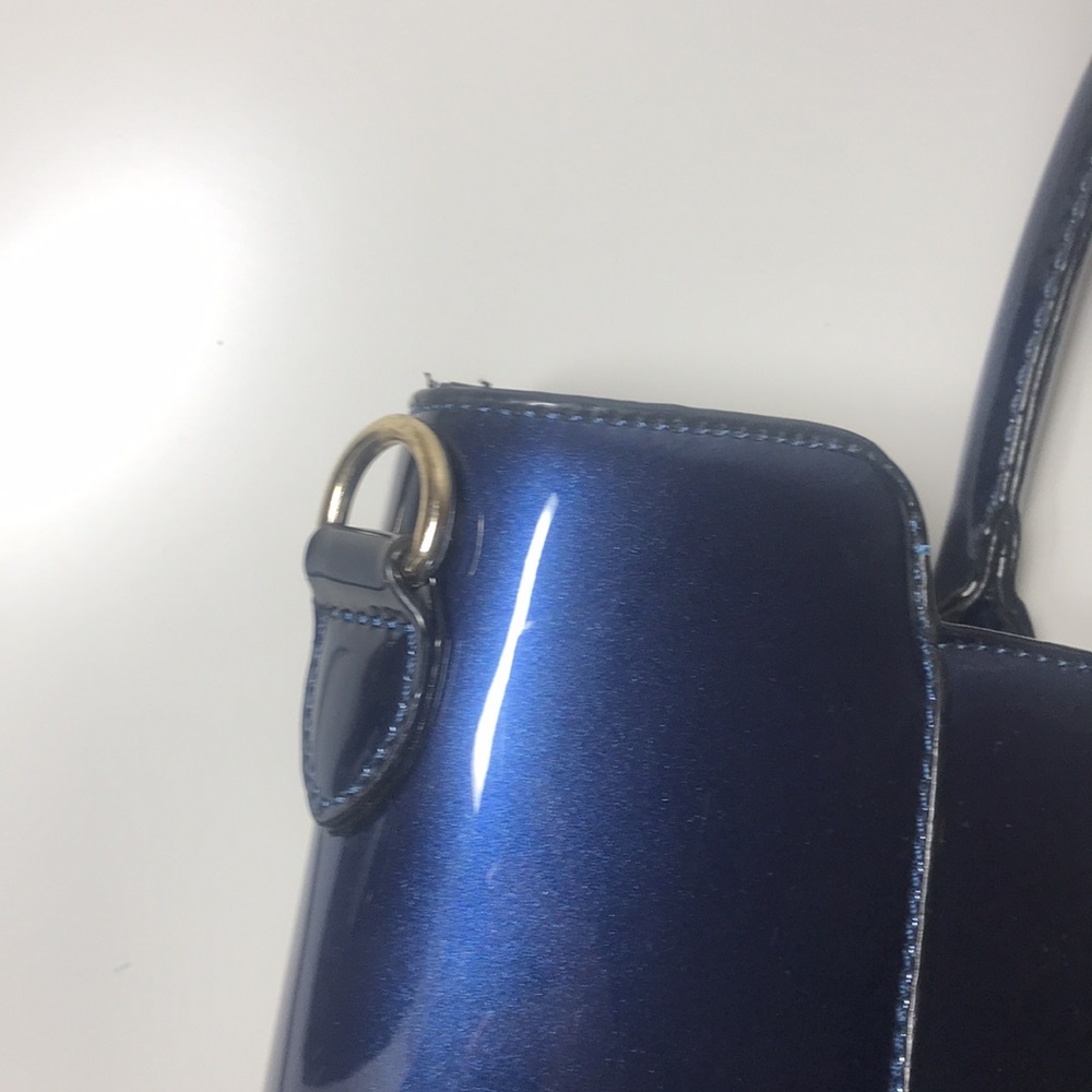 Navy Blue Metallic Handbag - Picture 7 of 16